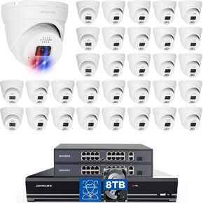 Onwote 32 Channel 12MP NVR POE Security Camera Camera System 8TB ، التعرف على الوجه ، رؤية CONCENT COLL COLL ، 2 Way Talk ، 32x 4K 8MP في الهواء الطلق 131 ° عرض كاميرات POE IP ، 4 منافذ HDD تدعم 40TB