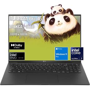 LG Gram Pro 16 inch 2-in-1 Business Laptop, WQXGA IPS Touch, Intel Evo Edition, Core Ultra 7 155H (16 Core up to 4.8GHz), Intel Arc, 32GB RAM, 1TB SSD, Windows 11 Pro, with 5ave Accessories