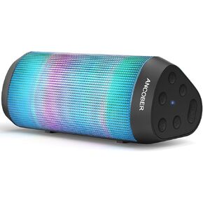 Portable Bluetooth Speaker, HD Stereo Sound Small Wireless Speaker with Cool Lights, TWS Pairing, IPX4 Waterproof, BT5.3 with AUX Input, for Camping Outdoor Party, Electronics Gadgets, Ideal Gifts