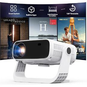 Projector with WiFi and Bluetooth, Wielio 2025 New Smart Projector Auto Keystone 680ANSI Native 1080P 4K Support Video Projector Portable Outdoor Indoor Mini Projector With Built-in App