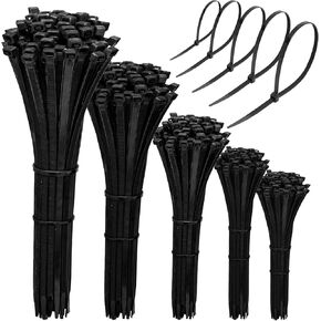 Cable Zip Ties，600PCS Multi-Purpose Nylon Zip Ties,Assorted Sizes 4+6+8+10+12-Inch Self-Locking Nylon Cable Tie,Wire Tie Perfect for Home,Garden Trellis,Office,Garage and Workshop.