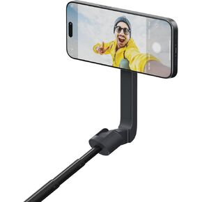 ShiftCam SnapStand Max – Magnetic Selfie Stick & Tripod – Compact, Foldable & Extendable with Tilt Head and Magnetic Bluetooth Remote (Stone, SnapStand Max)