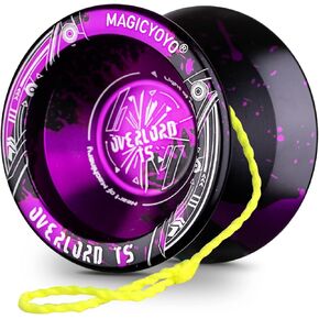 Professional Yoyo Pack of 2 - Dual Purpose Yoyo K2 Crystal Responsive Yoyo for Kids and Unresponsive Yoyo T5 for Advanced, Extra Elegant Yo-yo Case + 12 Yoyo Strings + Yo yo Bearing Kit
