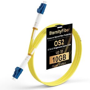 8ternityFiber-OM4 LC to LC Fiber Patch Cable 2M/7FT, 10GB/40GB/100GB Multimode Fiber Duplex 50/125um, Length Options: 0.2m-100m, 2mm LSZH