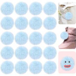 bekecidi 20 pcs faux fur pom poms ، poms pom poms fluffy with loop soft plush faux faux rabbit fur formpoms for haps dloves bloves baby knitting keychains craft diy (أبيض ، 2 بوصة) in Kuwait