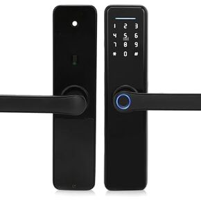Home Security 4 in 1 Anti-Theft Door Lock - Fingerprint & Password Access, Mechanical Key Backup