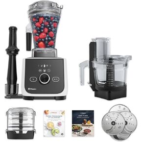 Vitamix Ascent X4 Gourmet SmartPrep Kitchen System with Food Processor Attachment plus 2 additional Blade Discs, 48-ounce Container with SELF-DETECT, Polar White