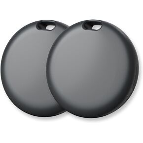 Dot Tags-2 Pack, Key Finder, Bluetooth Luggage Tracker Works with Apple Find My APP (iOS Only, Not for Android), Item Locator for Wallet, Backpack, Suitcases, Replaceable Battery (Black)
