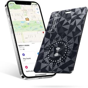 Ucard Wallet Tracker Card, Thin Bluetooth Tracker, Works with Apple Find My (iOS Only), Rechargeable, Wallet Finder and Item Locator for Wallet, Luggage Tags and More(Diamond Shimmer)