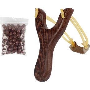 SPG Wooden Slingshot for Beginners with 100pcs Ammo Ball, Sling Shots for Adult Youth Classic Target Practice for Outdoor Catapult Game Gifts