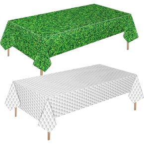 Mixweer Golf Plastic Tablecloth Golf Golf Party Cover Cover Cover Grass Grass Party Party Party Plass Sport Thiew Thaild Cover Decoration Decoration Thervium 54 × 108 Inch (4 PCS)