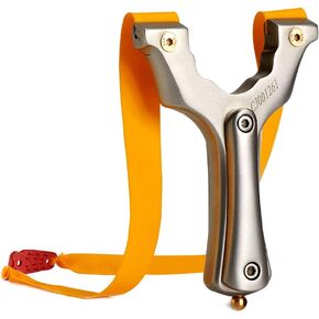 Huntingdoor Hunting Slingshot Professional Slingshots Powerful Stainless Steel Slingshots for Shooting Outdoor Games Exquisite Catapult with 2 Flat Rubber Bands