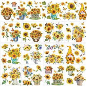 Flower Rub on Transfers for Crafts - 8 Sheets Vintage Wildflower Butterfly Rub on Transfers for Furniture Botanical Rub on Transfer Stickers Decal for Wood DIY Art Craft Office Home Decor
