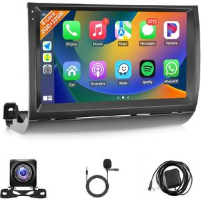 Car Stereo Radio for Toyota Prius 2004 2005 2006 2007 2008 2009 with Wireless Carplay Android Auto - 9" IPS Touch Screen with GPS BT WiFi FM SWC Mirror Link Backup Camera - 2G+32G