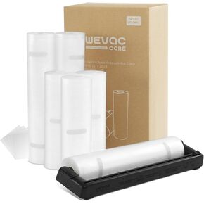 Rolls with Dispenser - 6 Pack 3 Rolls 8"x20' & 3 Rolls 11"x20', Vacuum Sealer Bags, Leakproof Heavy Duty Food Storage for Sous Vide, Meal Prep, Freezer, Compatible with Food Saver, Wevac Core