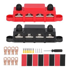 OwnMy Bus Bar Terminal Block 12V Power Distribution Block for Car Audio, 12V 150A Battery Bus Bar Distribution Block with M8 Screw Terminal Studs, Automotive Marine Busbar Terminal Block