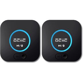 Beastron Audio Bluetooth Receiver,HiFi Wireless Audio Adapter,Bluetooth 5.0 Receiver with 3D Surround AptX Low Latency for Home and Car Music Stereo Streaming(2 Pack)