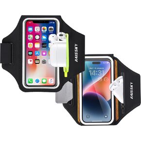 2 Pack Running Armband with Earphone Bag Cell Phone Armband for 6.9 inch Phone