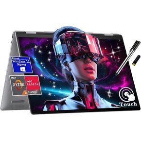 HP Envy 2-in-1 Laptop, 16" Wide Ultra XGA (1920 x 1200) Touchscreen, 6-Core AMD Ryzen 5 8640HS, 8GB LPDDR5 RAM, 512GB PCIe NVMe, Backlit KB, Wi-Fi 6E, Webcam, HDMI, Windows 11 Home, EAT USB Pen