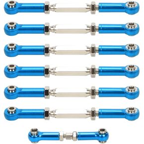 RCAWD Adjustable Aluminum Turnbuckles/Camber Link with Rod Ends Sets for Slash 4X4 / 2WD 1/10 Upgrade Parts,7 Pieces(Red)