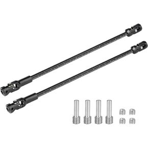 Cut to Length Drive Shaft Stainless Steel 232-248mm Universal Joint Driveshaft for 1/10 RC Crawler Axial SCX10 Capra TRX4 Redcat Gen8 Gen7 Upgrades Parts(Silver)