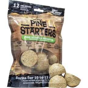 Stoked Pine-Scented Fire Starters (12-Pack) Clean, Odorless & Chemical-Free | Infuses Your Fire with Fresh Pine Fragrance | Reliable for BBQs & Campfires