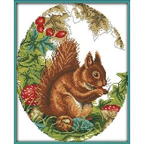 Happy Forever Cross Stitch Kits 11CT Stamped Patterns for Kids and Adults, DIY Preprinted Embroidery kit for Beginner, Animal 10 (D224 Horse Running on sea Wave, Size 26''x16'')
