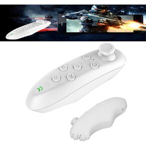 CYSFETENA VR Remote Controller, BT3.0 Mini Wirelss Multi Function VR Controller Gamepad Game Controller 4 Modes Remote Controller Joystick Modern Gamepad for Phone Selfie, Games (White)