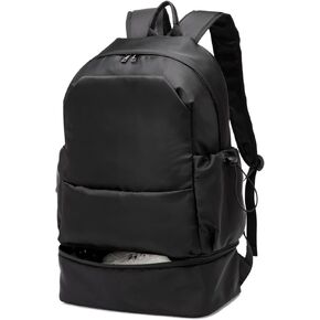 seyfocnia Gym Backpack for Men,Waterproof Travel Backpack With Shoe Compartment Lightweight Sports Gym Bag Casual Daypack-Black
