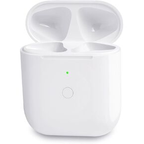 Wireless Charging Case Compatible with Airpods 2nd Generation, Replacement 1st Gen Charger Case Only with Bluetooth Pairing Sync Button Off-White(No Earbuds)