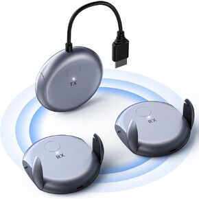 جهاز إرسال اللاسلكي HDMI ومستقبلات 2 ، 1080 بكسل كامل HD مزدوج النطاق 2.4G/5G مع نطاق 100 قدم ، زمن انتقال منخفض ، التوصيل والتشغيل للتلفزيون ، جهاز العرض ، الشاشة ، الاقتران متعدد الأجهزة