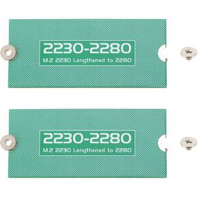 ECSiNG 2PCS M.2 NGFF/NVME Length Extend Adapter 2242-2280 SSD Extension Bracket Card Plate for PC Computer Case 38x22x0.9mm