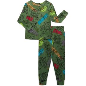 Nickelodeon TMNT Boys Pajamas - Snug Fit Jersey Knit Sleepwear Set - Ninja Turtles PJs for Kids - Sizes 4-10