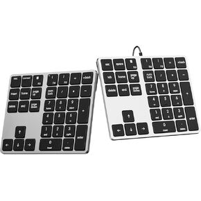 Wired USB-C Number Pad & 34-Key Bluetooth Numpad