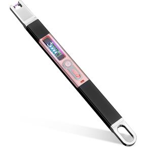 VEHHE Candle Lighter, Windproof Pulse Electric Lighter with Anti-False-Touch Lock and Led Display, Lighters for Candle BBQ Camping Festivals-Black