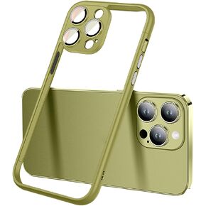 Losin Compatible with iPhone 15 Pro Max Bumper Case with Camera Lens Protector Minimalist Slim Thin Frameless Phone Case Borderless Shockproof Protective Cover for Women and Men, Orange in Kuwait