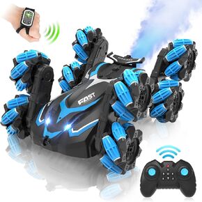 Eulogia 8WD Gesture Sensing RC Stunt Car, 2.4GHz RC Climbing Car, with Light and Spray & Music, 360° Spins All Terrain Remote Control Car Toys Gift for 5-12 Years Old Boys Girls Christmas Birthday