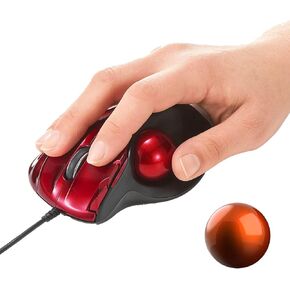 SANWA Wired Trackball Mouse GMATB44RN + Orange 34mm Trackball Replacement Ball Set, Computer Rollerball Mice, 400/800/1200/1600 DPI, Compatible MacBook, Laptop, Windows, macOS, Chrome OS