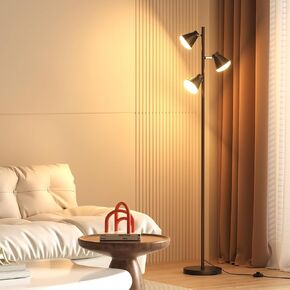 36W LED Tree Floor Lamp, Dimmable Tall Standing Lamp with Remote & Touch Control, 4 Color Temperatures Bright Floor Lamp, 3 Rotatable Light Modern Floor Lamps for Living Room Bedroom Office