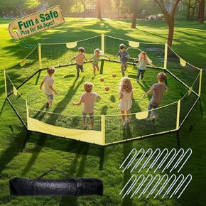 Gaga Ball Pit - Court 15 قدمًا محمولة مع باب وصول سريع ، حقيبة حمل للرياضة الداخلية والخارجية ، والمخيم ، والمدارس ، والأنشطة العائلية