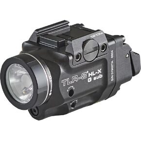 Streamlight 69478 TLR-8 HL-X G sub USB 1000-Lumen Weapon Rail-Mounted Rechargeable Tactical Flashlight with Integrated Green Aiming Laser for Select 1913 Only, Black