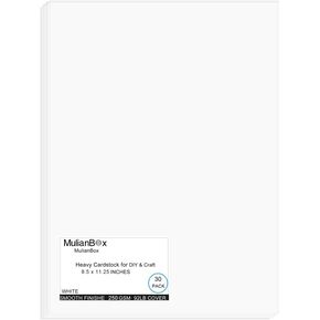 White Cardstock 8.25x11.5 Inch, Smooth Card Stock Paper 92lb/250GMS 30pack Heavy Weight Cover Cardstock Thick Paper for Craft, Painting, Card Making