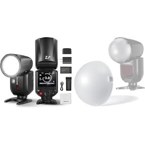 NEEWER Z2-S 2.4G TTL Round Head Flash Speedlite for Sony, 76Ws Speedlight with Upgraded UI, Modeling Lamps, 1/8000s HSS and M12 Magnetic Dome Diffuser for Round Head Speedlite Flash