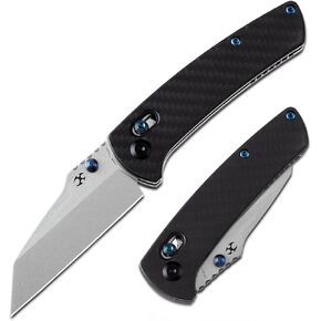 KANSEPT Main Street Pocket Folding Knive, 3.36''Black 154CM Sharp Blade,Black and Red G-Mascus Handle with Axis Lock and Thumb Stud, Perfect Clip for Camping Hiking Fishing Gift Everyday Carry T1015v5