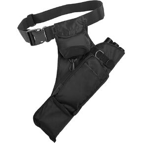 Canvas Archery Quiver Hunting Waist Span Archery Accessories Bag (black/three tube)