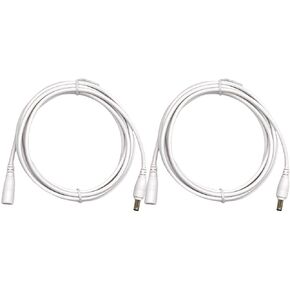 DC Power Extension Cable, 12V CCTV Security Camera Cord, 5.5mm x 2.1mm Connector, White (2, 10 ft)