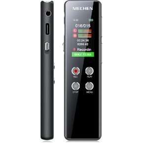 64GB Digital Voice Recorder with Playback: Voice Activated Recorder for Lectures Meetings Interviews - MECHEN Dictaphone Recording Device Tape Recorder Portable Mini, Audio Recorder with MP3