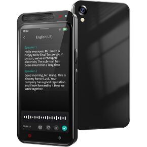 AI Voice Recorder with Playback, Digital Voice Recorder with AI Transcription, Summary, Translation, Full Touch Screen Recorder with 64GB, Recorder Device for Meetings, Lectures, Interviews (Black)