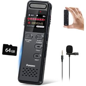 160GB Digital Voice Recorder with Playback, 1100mAh Mini Audio Recording Device for Lecture Interviews, 1536Kbps Voice Activated Recorder with Noise Reduction, Password, External Microphone