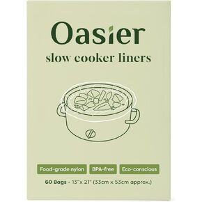 Slow Cooker Liners Large Size, BPA Free Multipurpose Cooking Bags, Disposable Nylon Pot Liners Fits 3-8 Quarts Oval & Round Slow Cookers, 13"x21" Size - 12 Count